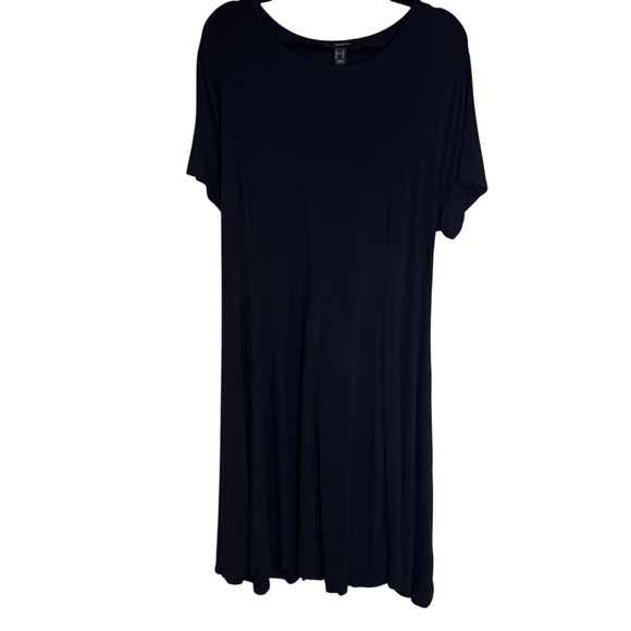 Forever 21+ Dresses & Skirts - Forever 21 T-Shirt Dress Women 3X Black Lace Up Goth Flowy 90s Midi Witchy Plus